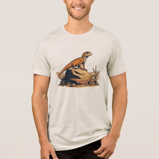 Desert Lizard  Style Tri-Blend Shirt (Voorkant)