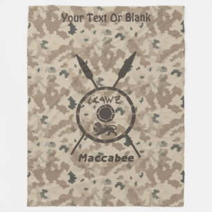 Desert Maccabee Shield and Spears Fleece Deken