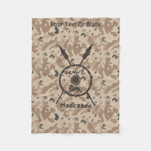 Desert Maccabee Shield and Spears Fleece Deken (Voorkant)