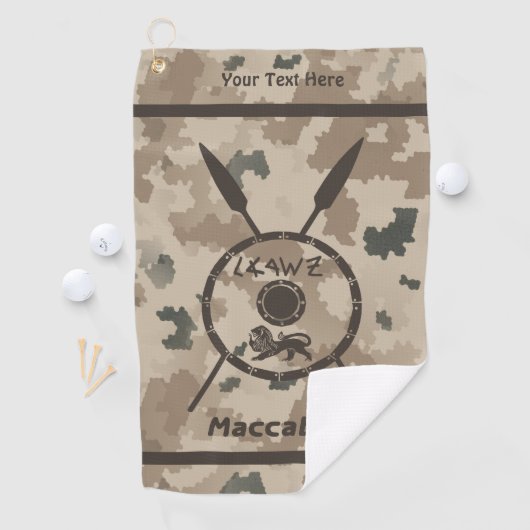 Desert Maccabee Shield and Spears Golfhanddoek (Insitu)