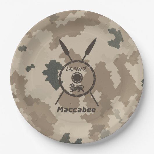 Desert Maccabee Shield and Spears Papieren Bordje (Voorkant)