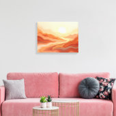 Desert Mirage – Warm Earth Fluid 16"x12" Abstract  Canvas Afdruk (Insitu (Woonkamer))