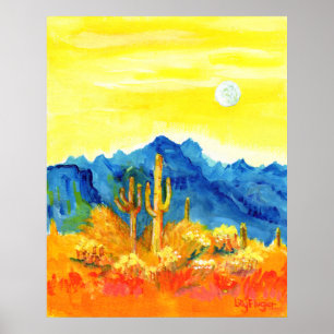 Desert Moonrise Poster