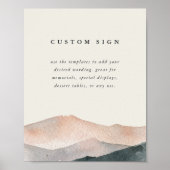 Desert Mountain Custom Wedding Sign Template Poster (Voorkant)