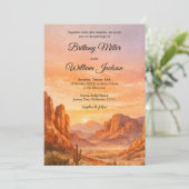 Desert Mountain Rustic Boho Southwest Wedding Kaart (Staand voorkant)