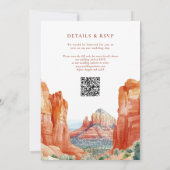 Desert Mountain Watercolor QR Code Wedding Kaart (Achterkant)