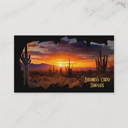 Desert Mountains Sunset Arizona Carte de visite (Devant)