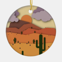 Desert Old West Cactus Saguaro Arizona Ornament