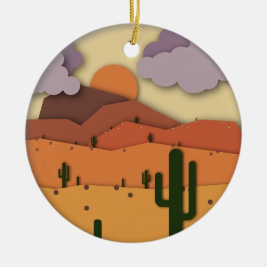 Desert Old West Cactus Saguaro Arizona Ornament (Voorkant)