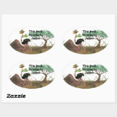 Desert Ostrich Runner Ovale Sticker (Vel)