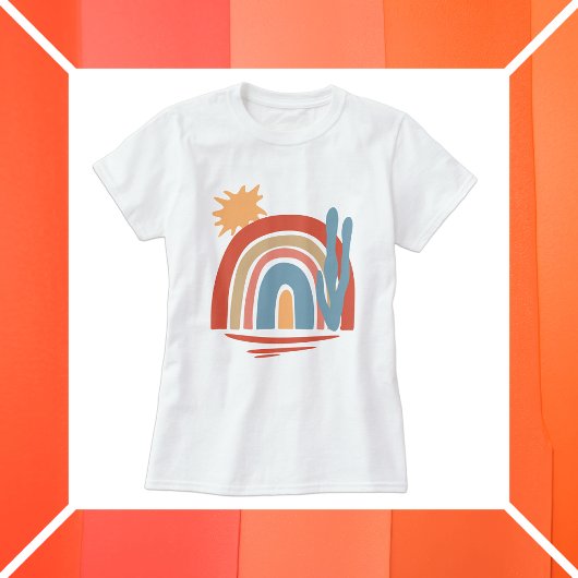 Desert Peach - abstract zuidwestmotief T-shirt