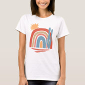 Desert Peach - abstract zuidwestmotief T-shirt (Voorkant)