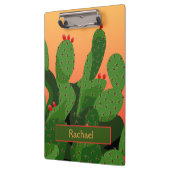Desert Prickly Pear Cactus Sunset Personalized Klembord (Links)