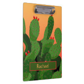 Desert Prickly Pear Cactus Sunset Personalized Klembord (Rechts)