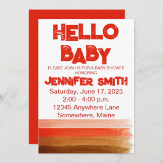 Desert Reds Browns Ombre Minimalistisch Baby showe Kaart