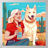 Desert Rescue Dog, Tequila en vrouwelijkheid Print (Voorkant)