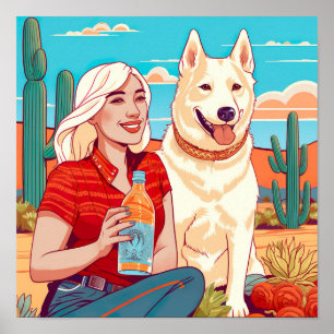 Desert Rescue Dog, Tequila en vrouwelijkheid Print