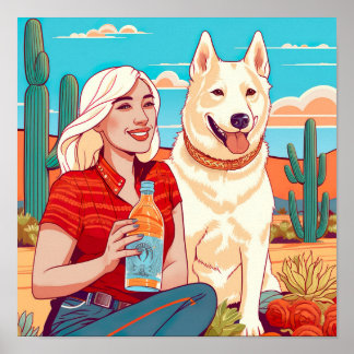 Desert Rescue Dog, Tequila en vrouwelijkheid Print