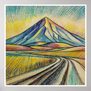 Desert Road - Archief Kunstdruk Poster