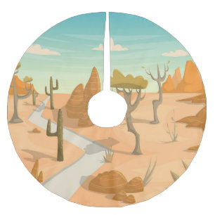 Desert Road Landscape: Cartoon . Kerstboom Rok