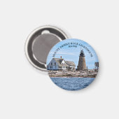 Desert Rock Lighthouse, Maine Round Magnet Magneet (Voorkant / Achterkant)