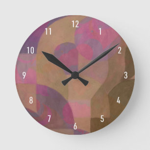 Desert Roos Arches - Warm Abstract Geometrie Ronde Klok