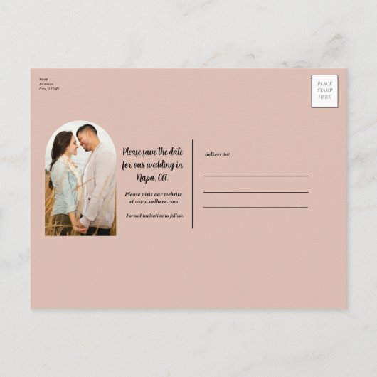 Desert Roos Roze & Groene Bloemen Bewaar de datum Aankondigingskaart