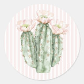 Desert Rose Cactus Ronde Sticker (Voorkant)