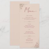 Desert Rose – Menu du mariage Dune and Bloom Flat (Devant / Derrière)