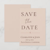 Desert Rose – Minimalist Wedding  Save the Date  (Devant / Derrière)