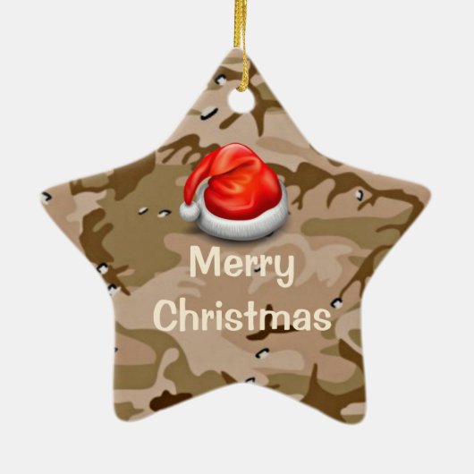 Désert Sable Camo Star Joyeux ornement de Noël (Dos)