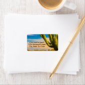 Desert Saguaro Cactus Oude West Cartoon Sjabloon Etiket (Insitu)