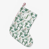 Desert Saguaro Cactus Succulents Pattern CUSTOM Kleine Kerstsok (Voorkant (Hangend))