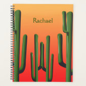 Desert Saguaro Cactus Sunset Personalized Planner (Voorkant)