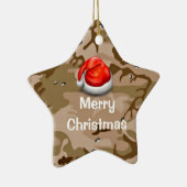 Desert Sand Camo T-Shirt Merry-kerstOrnament Keramisch Ornament (Rechts)