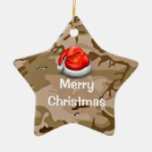 Desert Sand Camo T-Shirt Merry-kerstOrnament Keramisch Ornament (Voorkant)