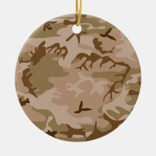 Desert Sand Camouflage Porseleinen Cirkel Ornament (Voorkant)