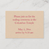 Desert Sand Diamonds Temple Sealing Invitation Informatiekaartje (Voorkant)