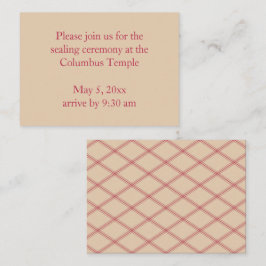 Desert Sand Diamonds Temple Sealing Invitation Informatiekaartje