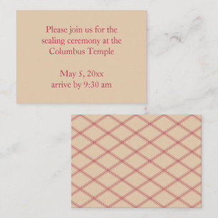 Desert Sand Diamonds Temple Sealing Invitation Informatiekaartje