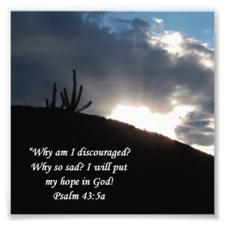 Desert Scene Psalm 43:5 Aanmoedigingsdruk Foto Afdruk
