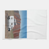 Desert Scene Van Life Kitchen Towel White Van Theedoek (Horizontaal)
