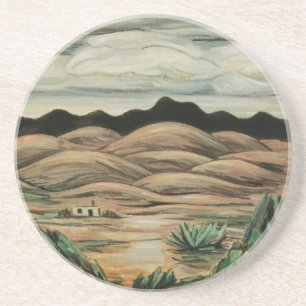 Desert Scene van Marsden Hartley,  Kunst Zandsteen Onderzetter