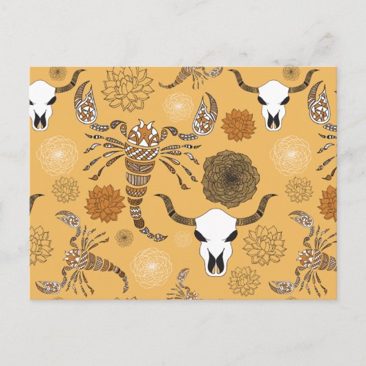 Desert Scorpions onder de succulents and skulls Briefkaart (Voorkant)