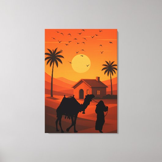 Desert Serenity at Sunset Canvas Afdruk (Voorkant)