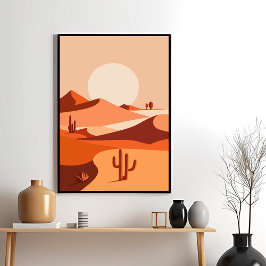 Desert Serenity Cactus Sunset Vibes Poster