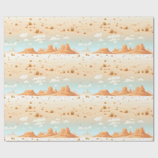 Desert Serenity: Cactussen onder Azure Skies Cadeaupapier (Vlak)