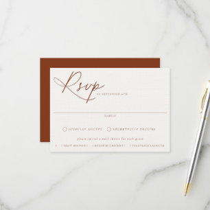 Desert Sienna Meal Choice Wedding RSVP Kaart