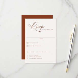 Desert Sienna Meal Choice Wedding RSVP Kaart