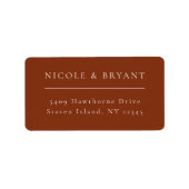 Desert Sienna Minimalist Adres Label (Voorkant)